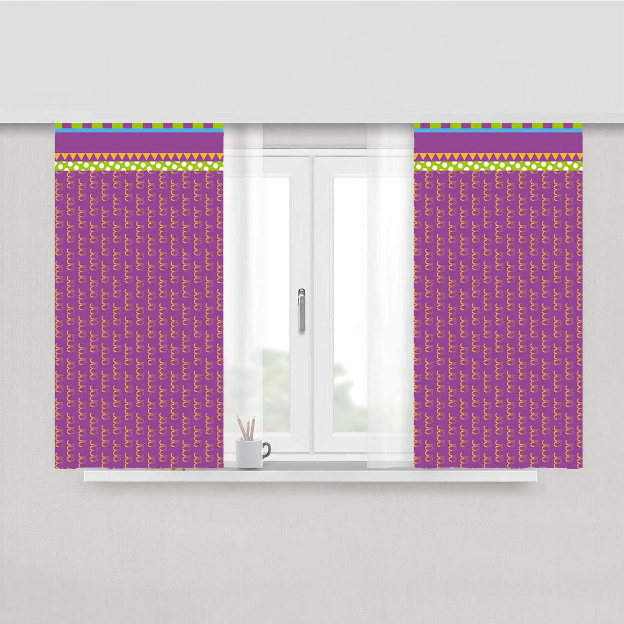 Jojo Bizzare Pattern Peach Skin Window Curtains