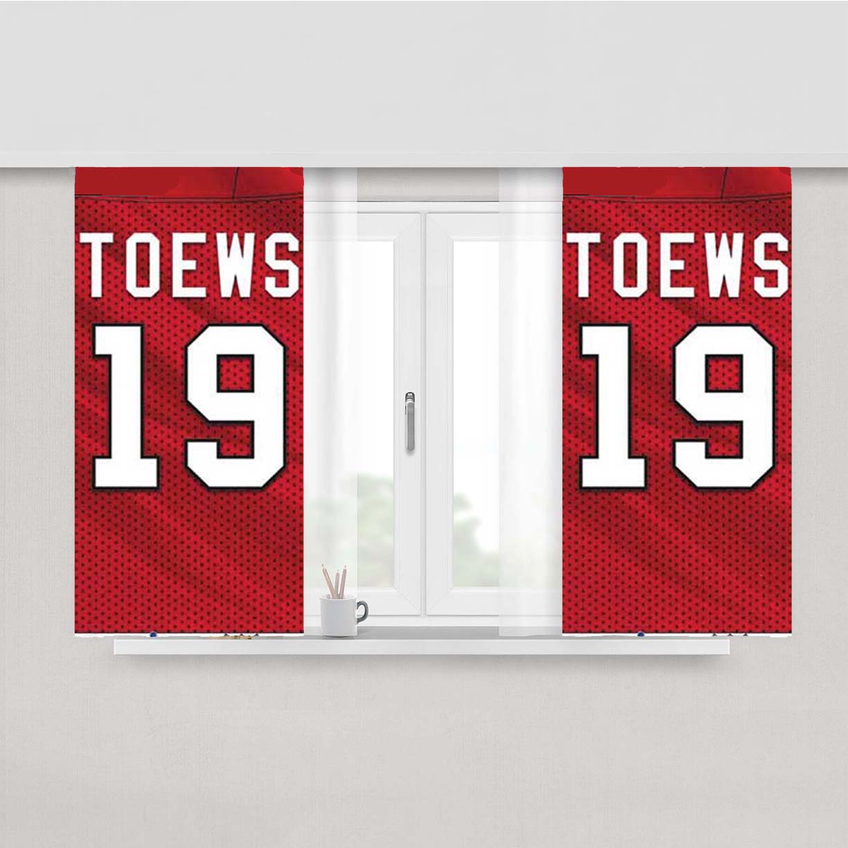 Jonathan Toews Jersey Pattern Peach Skin Window Curtains