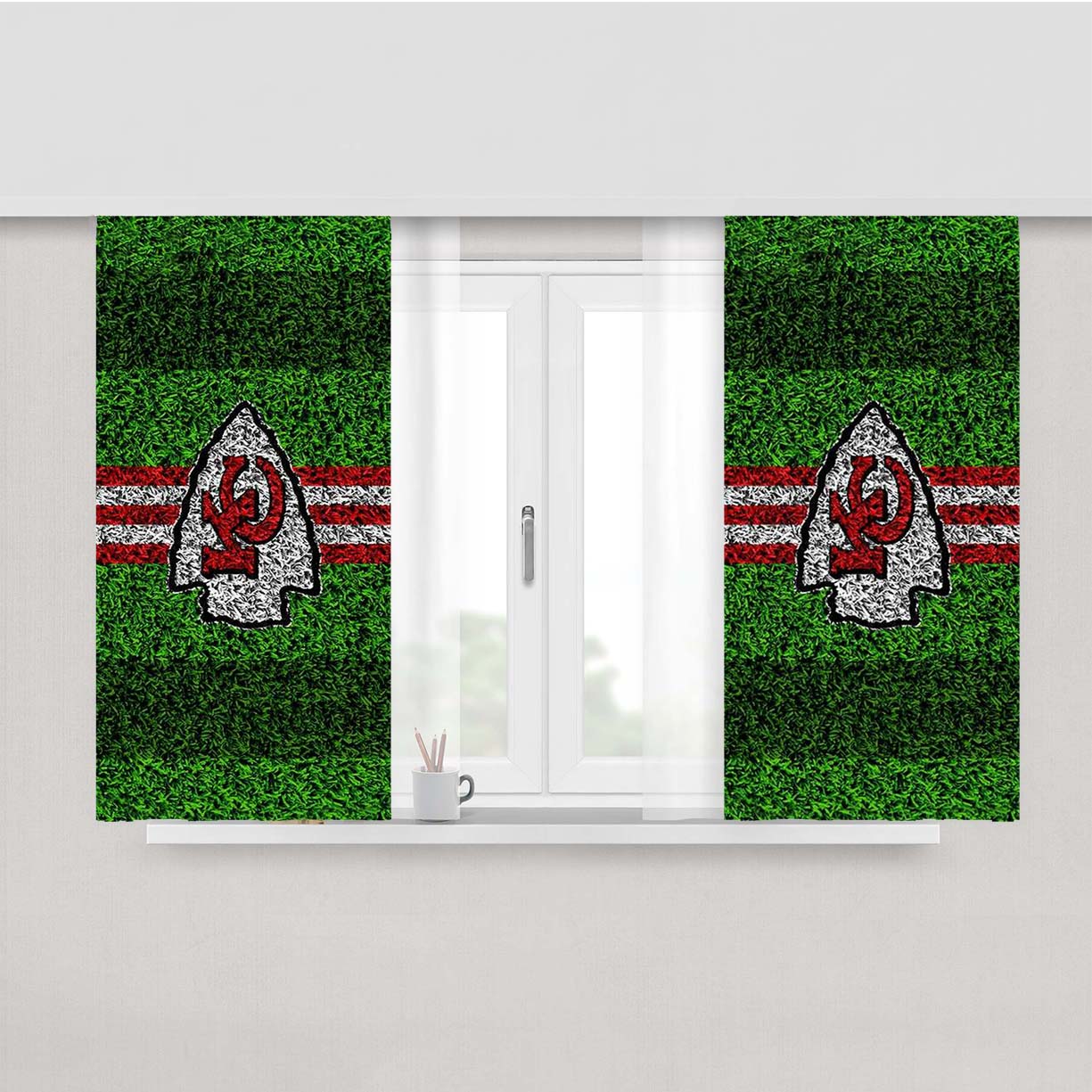Kansas City Chiefs Symbol Peach Skin Window Curtains