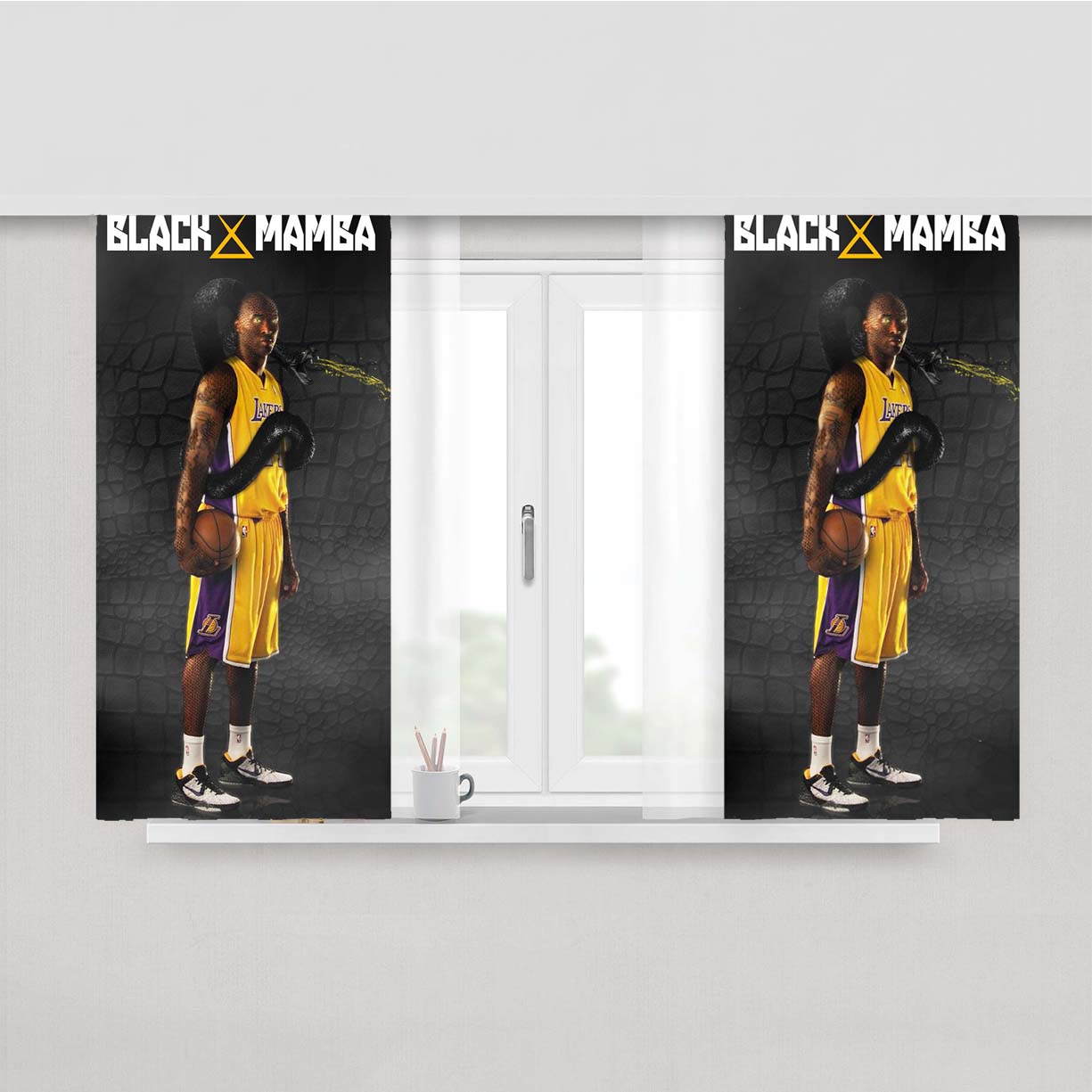 Kobe Bryan Nba X Black Mamba Peach Skin Window Curtains