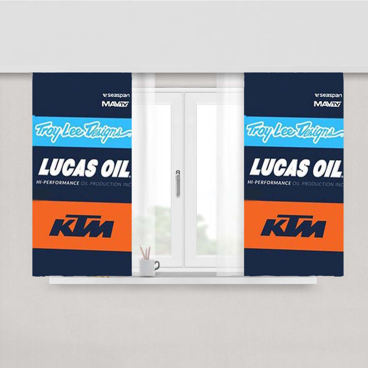 Ktm Official Team Kit Peach Skin Window Curtains