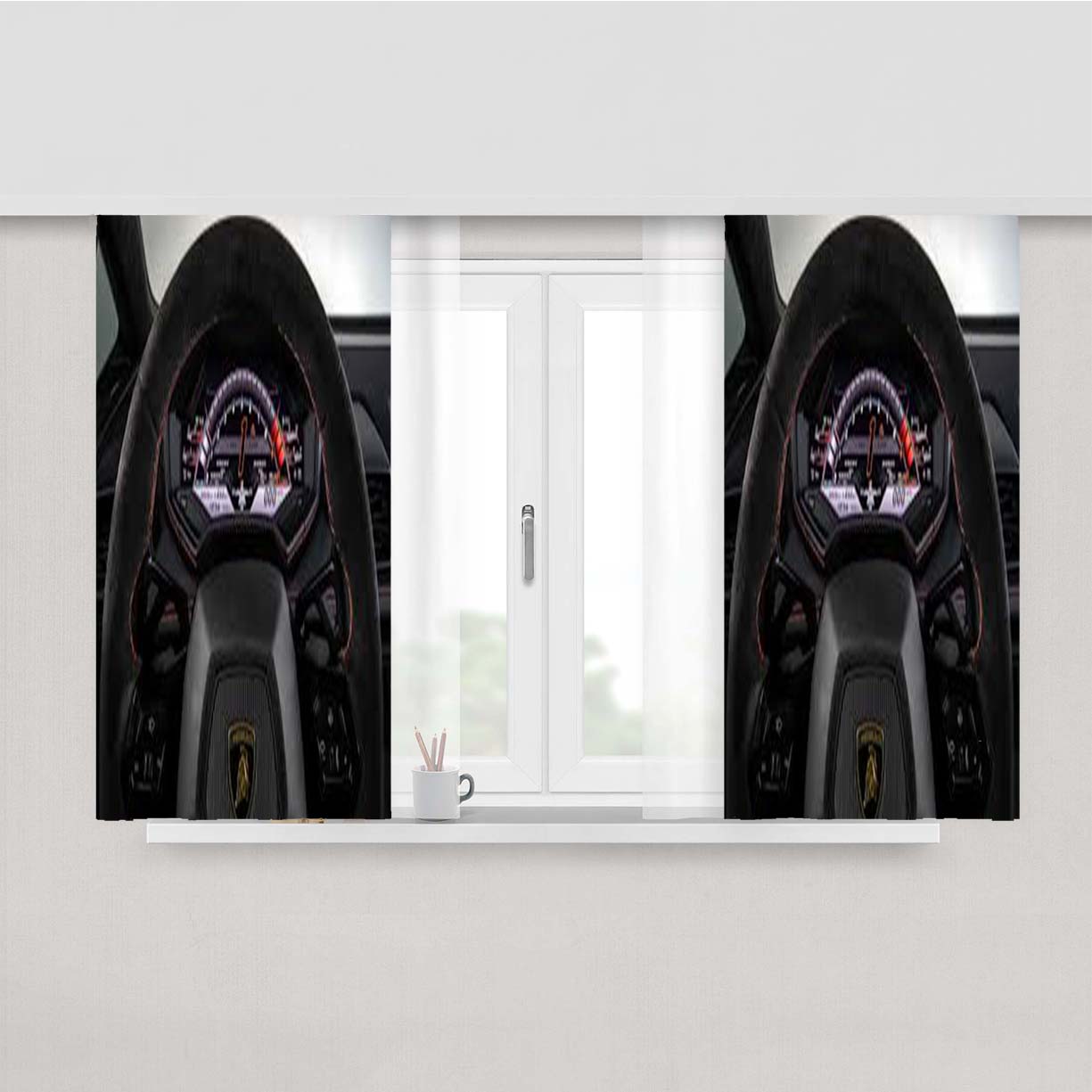 Lamborghini Huracan Evo Interior 2019 4K Peach Skin Window Curtains