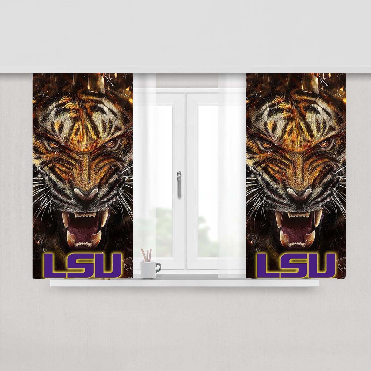 Lsu Tigers Peach Skin Window Curtains