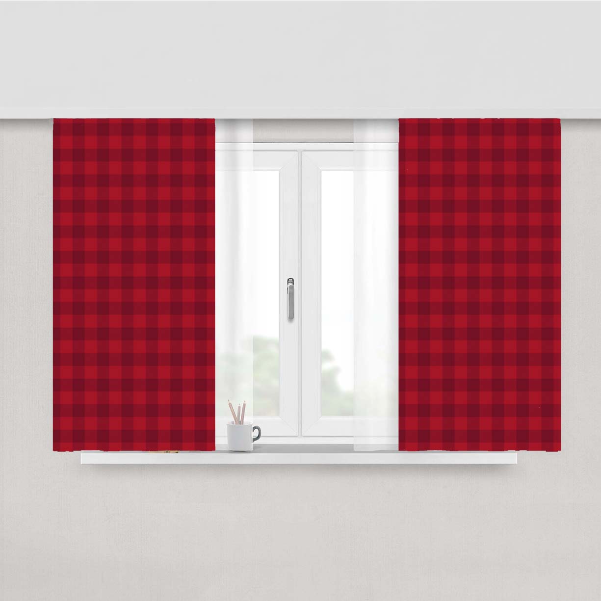 Manchester United Fc Pattern Peach Skin Window Curtains