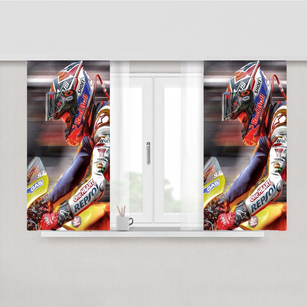 Marc Marquez 93 Peach Skin Window Curtains