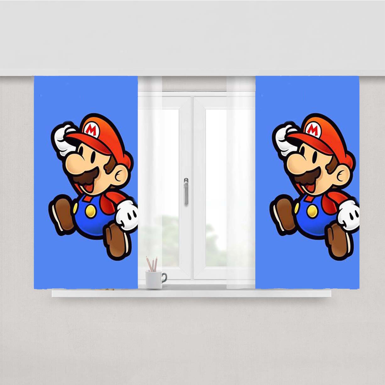 Mario Paper Peach Skin Window Curtains