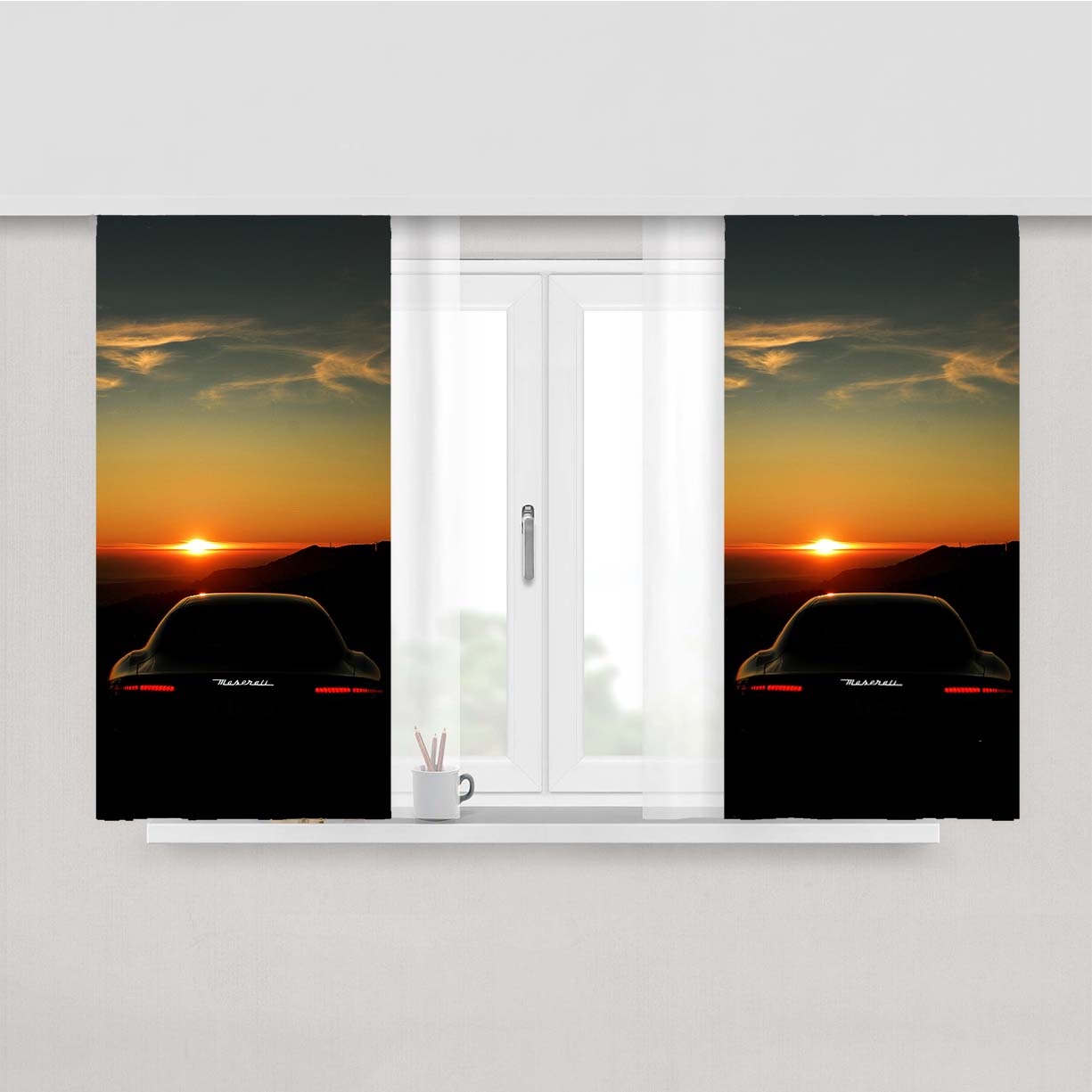 Maserati Suns Peach Skin Window Curtains