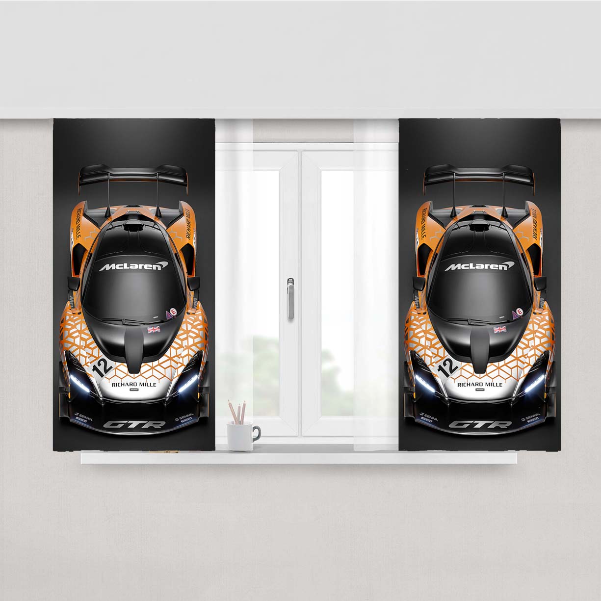 Mclaren Sport Peach Skin Window Curtains