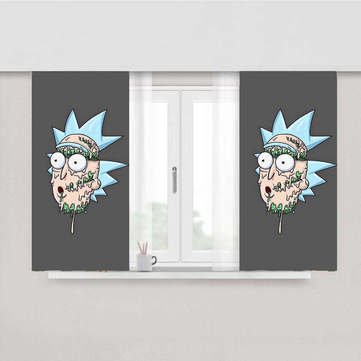 Melting Rick Peach Skin Window Curtains
