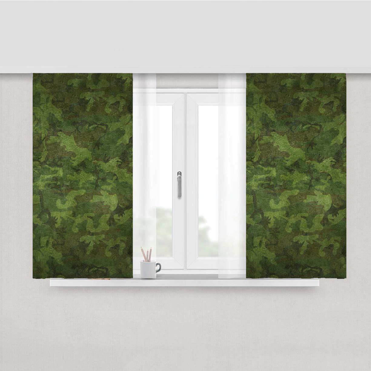 Military Camouflage Patterns Peach Skin Window Curtains