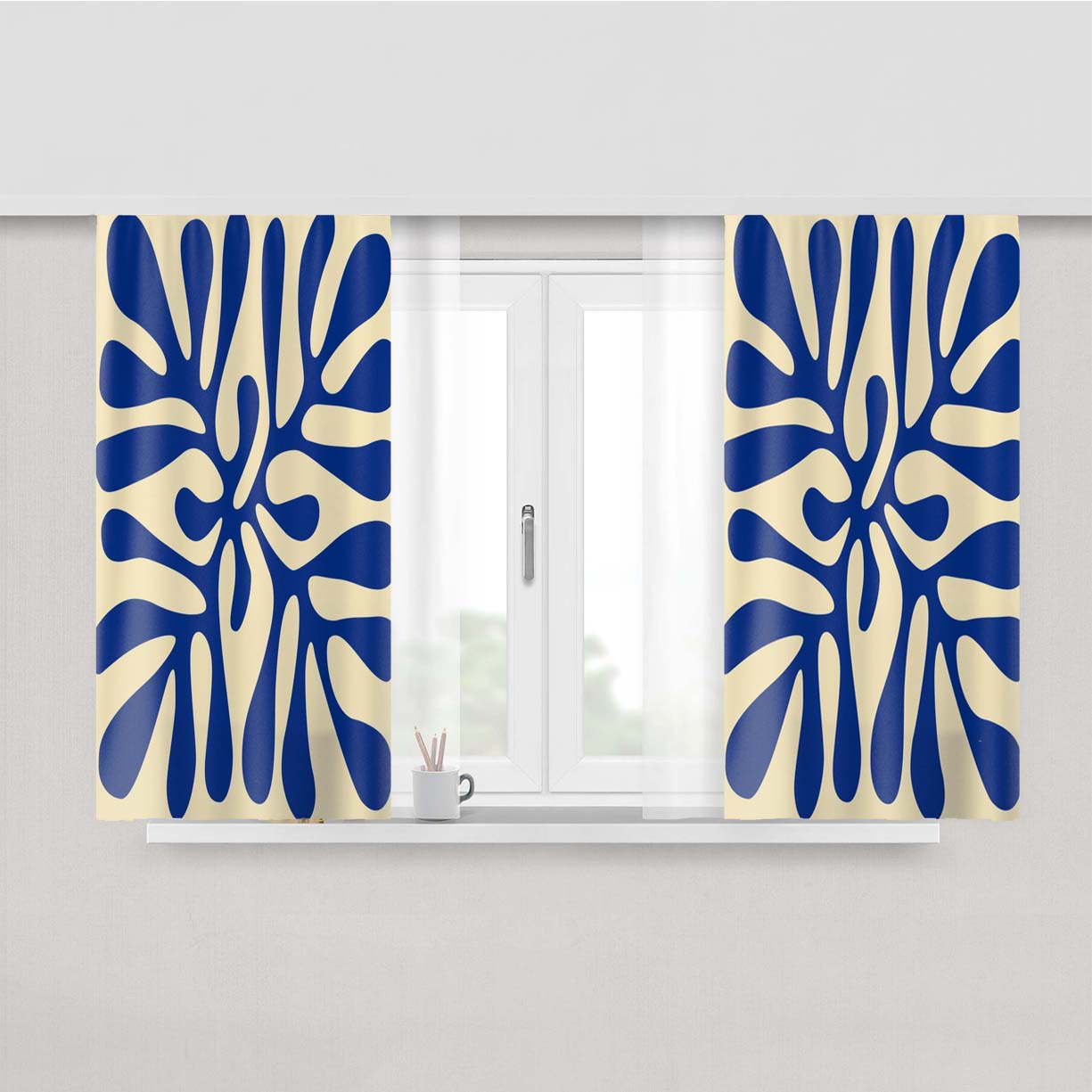 Modern Art Peach Skin Window Curtains