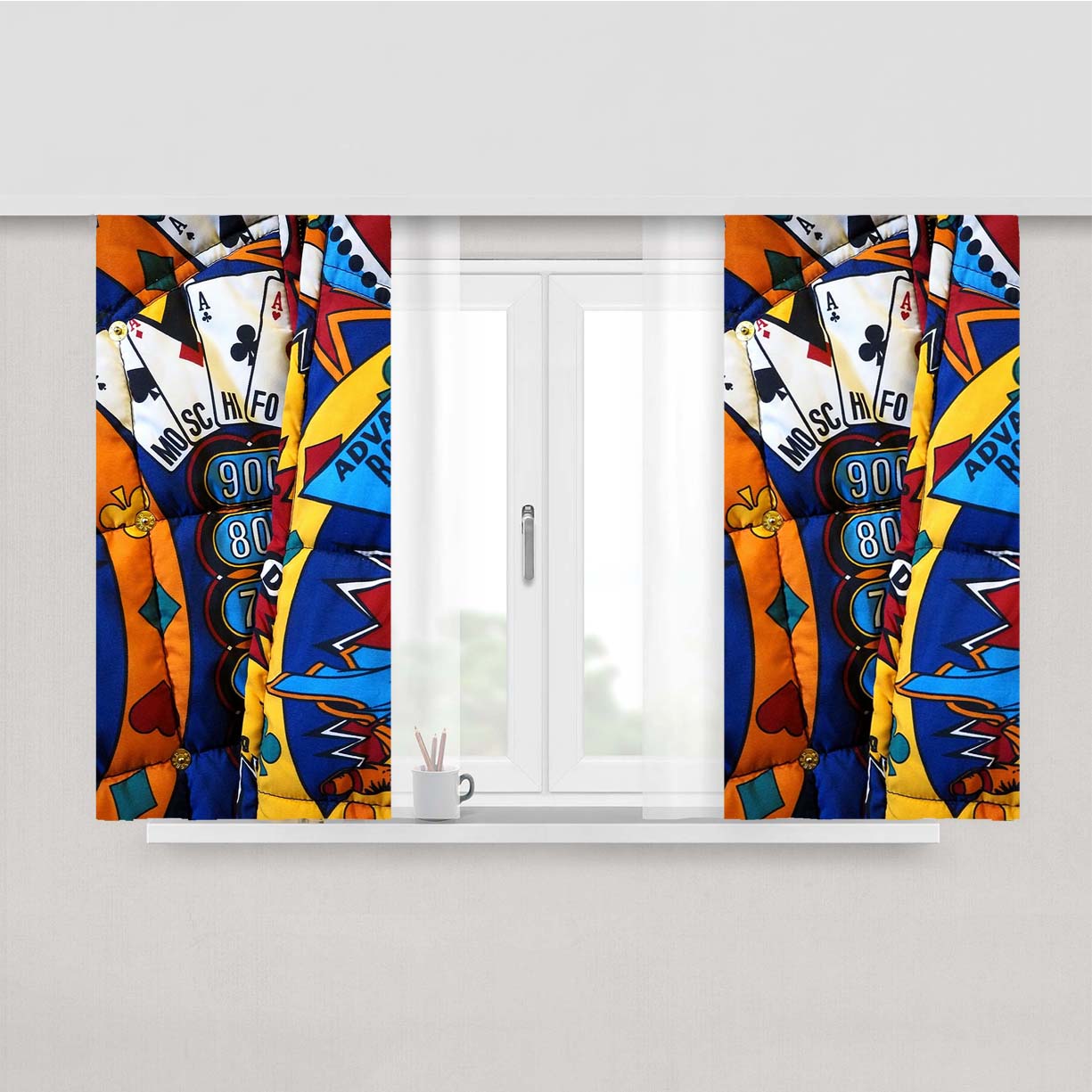 Moschino Pattern Blanket Wallpaper Peach Skin Window Curtains