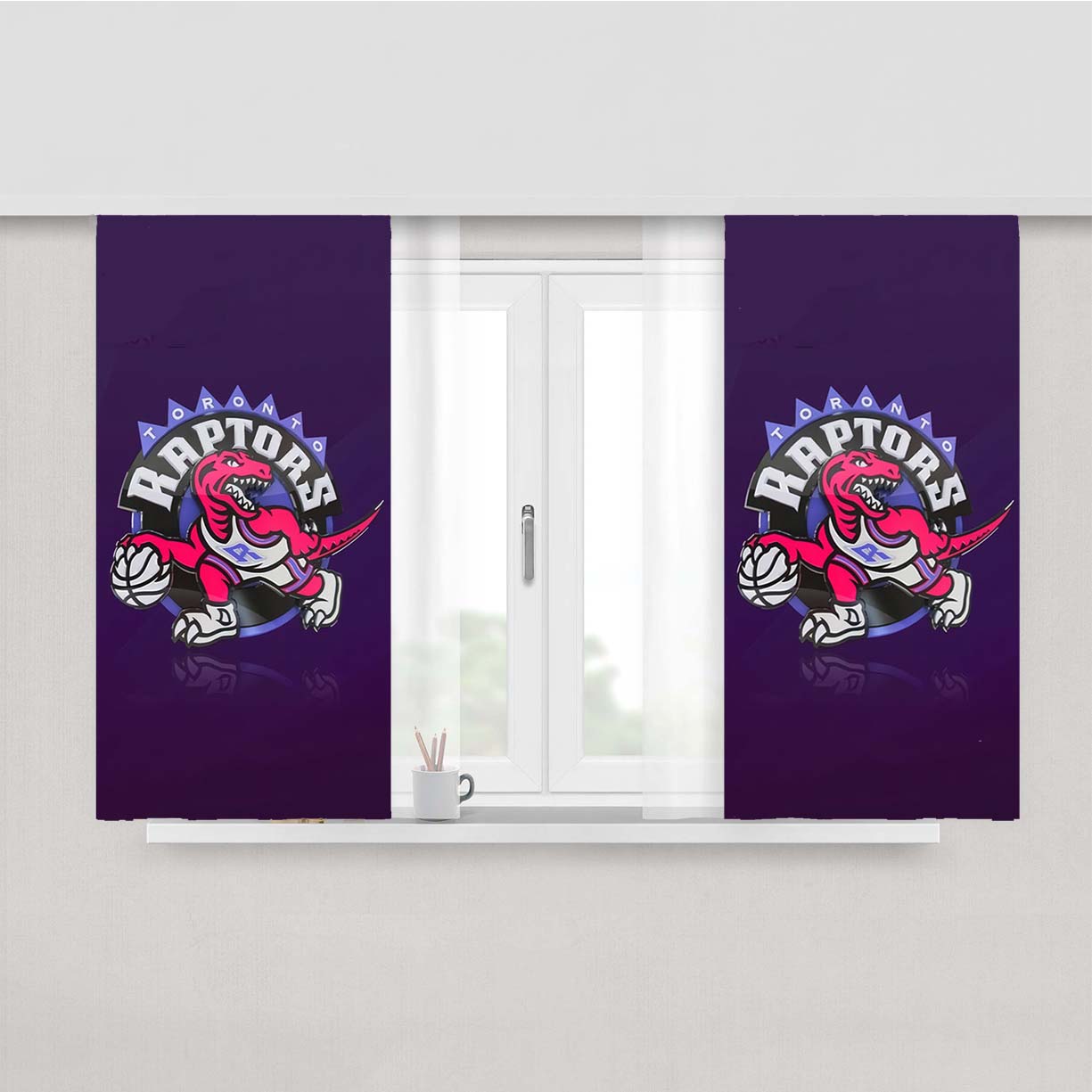 Nba Toronto Raptors Basketball 002 Peach Skin Window Curtains