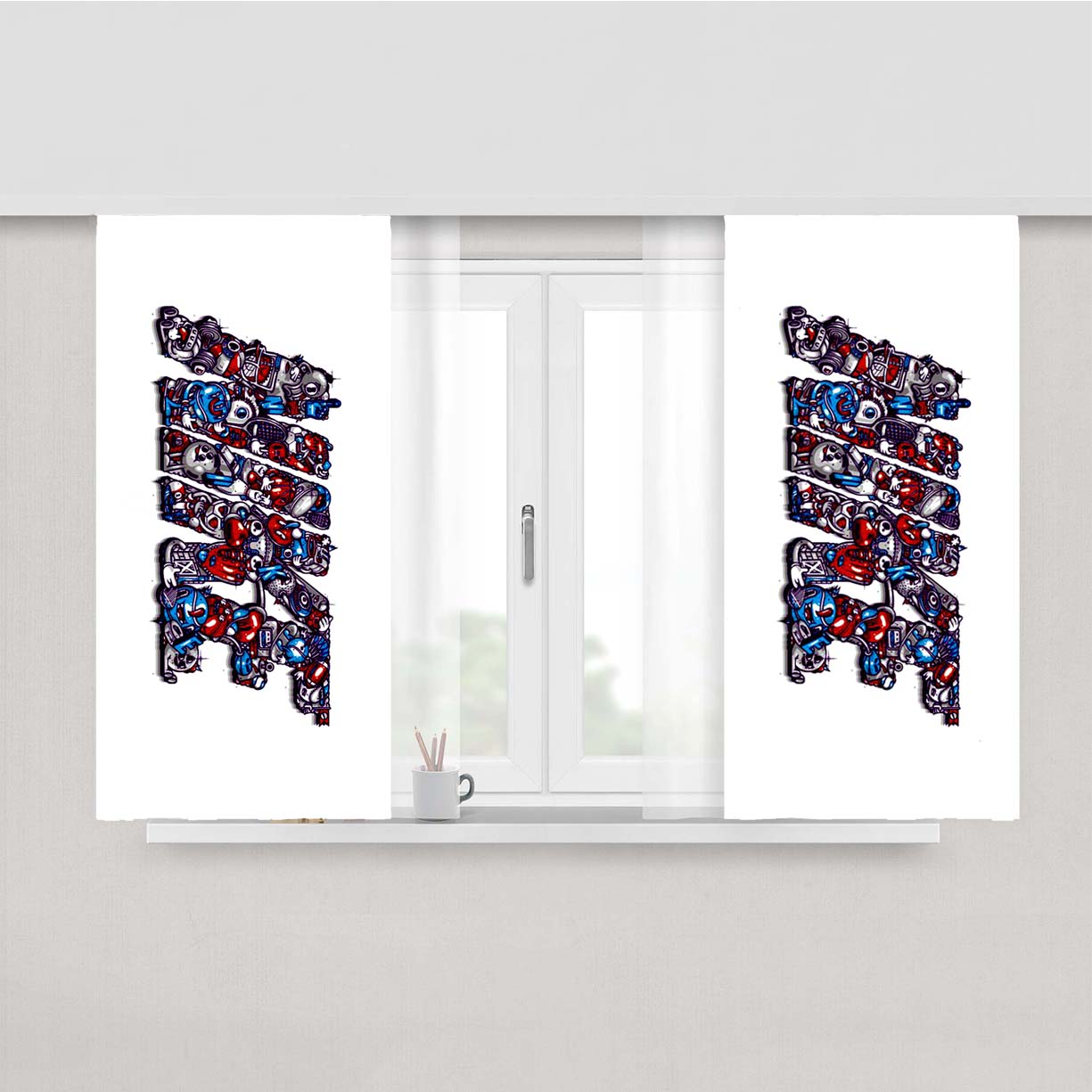 Nike Artisti Grafici Peach Skin Window Curtains