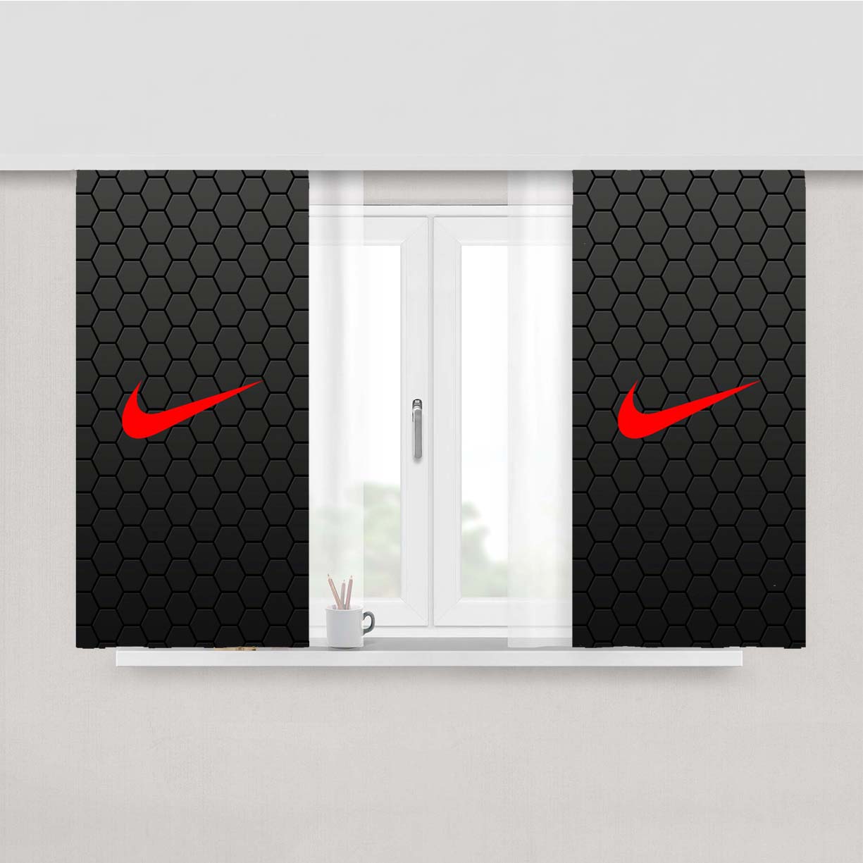 Nike Carbon Peach Skin Window Curtains