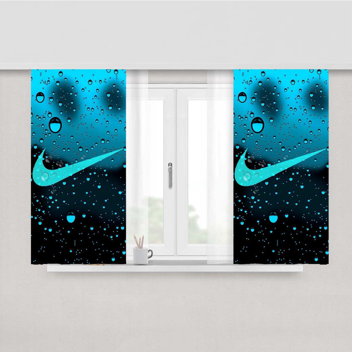 Nike Rain Peach Skin Window Curtains