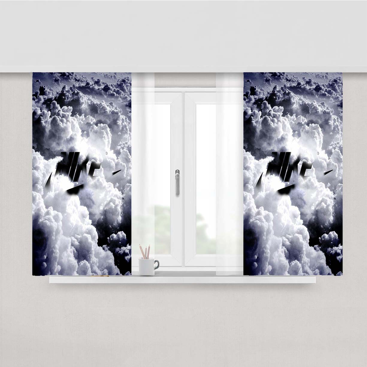 Nike Sky Art Peach Skin Window Curtains