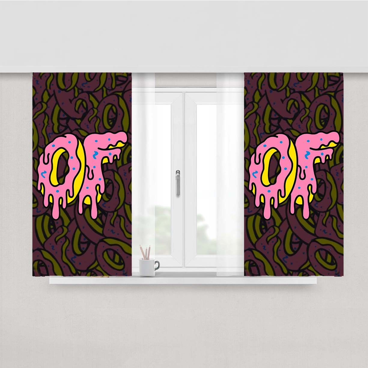Odd Future Peach Skin Window Curtains