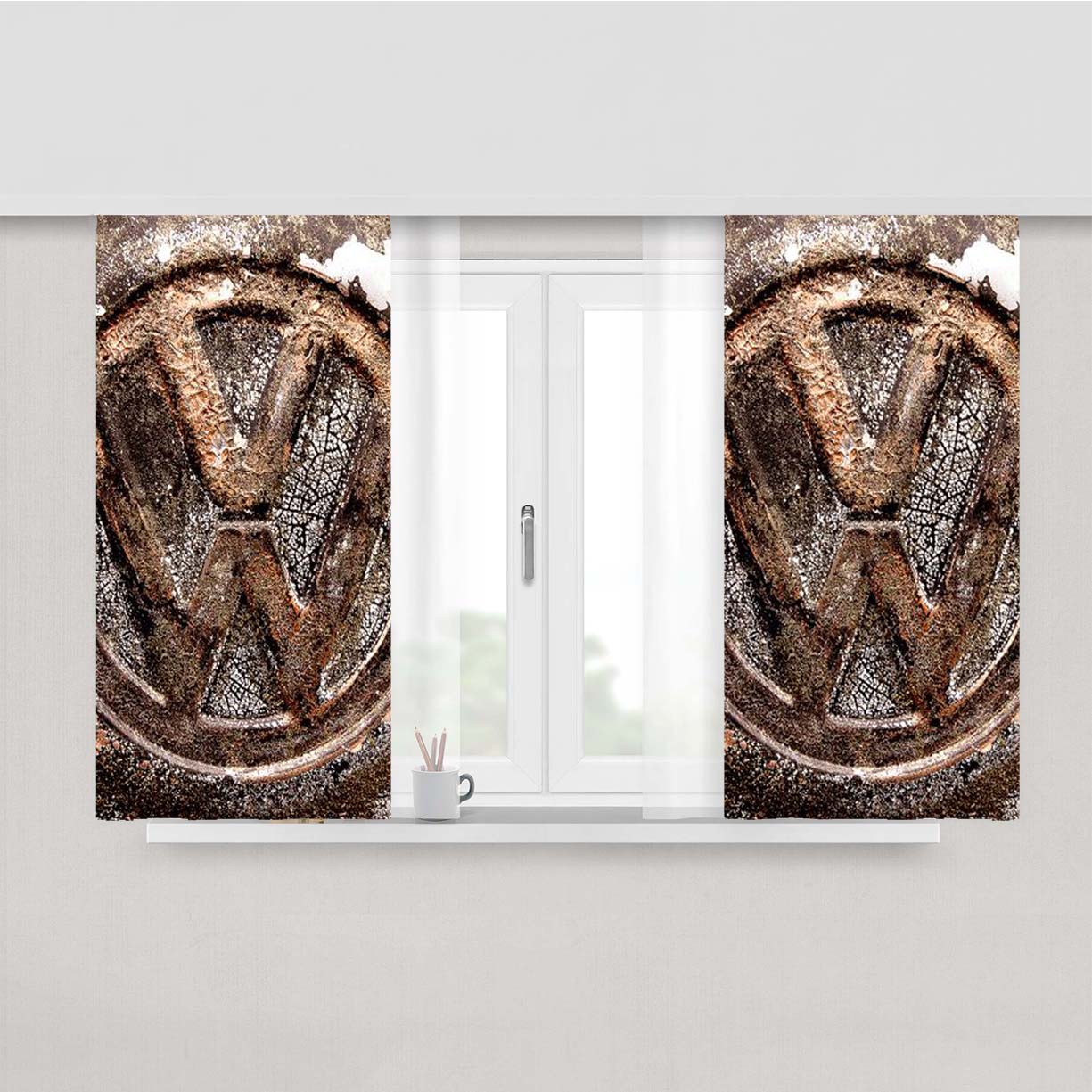 Old Volkswagen Peach Skin Window Curtains