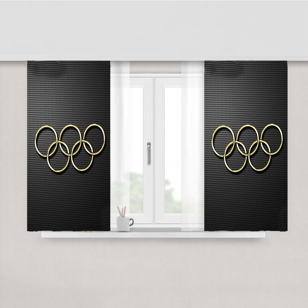 Olympic Games Peach Skin Window Curtains
