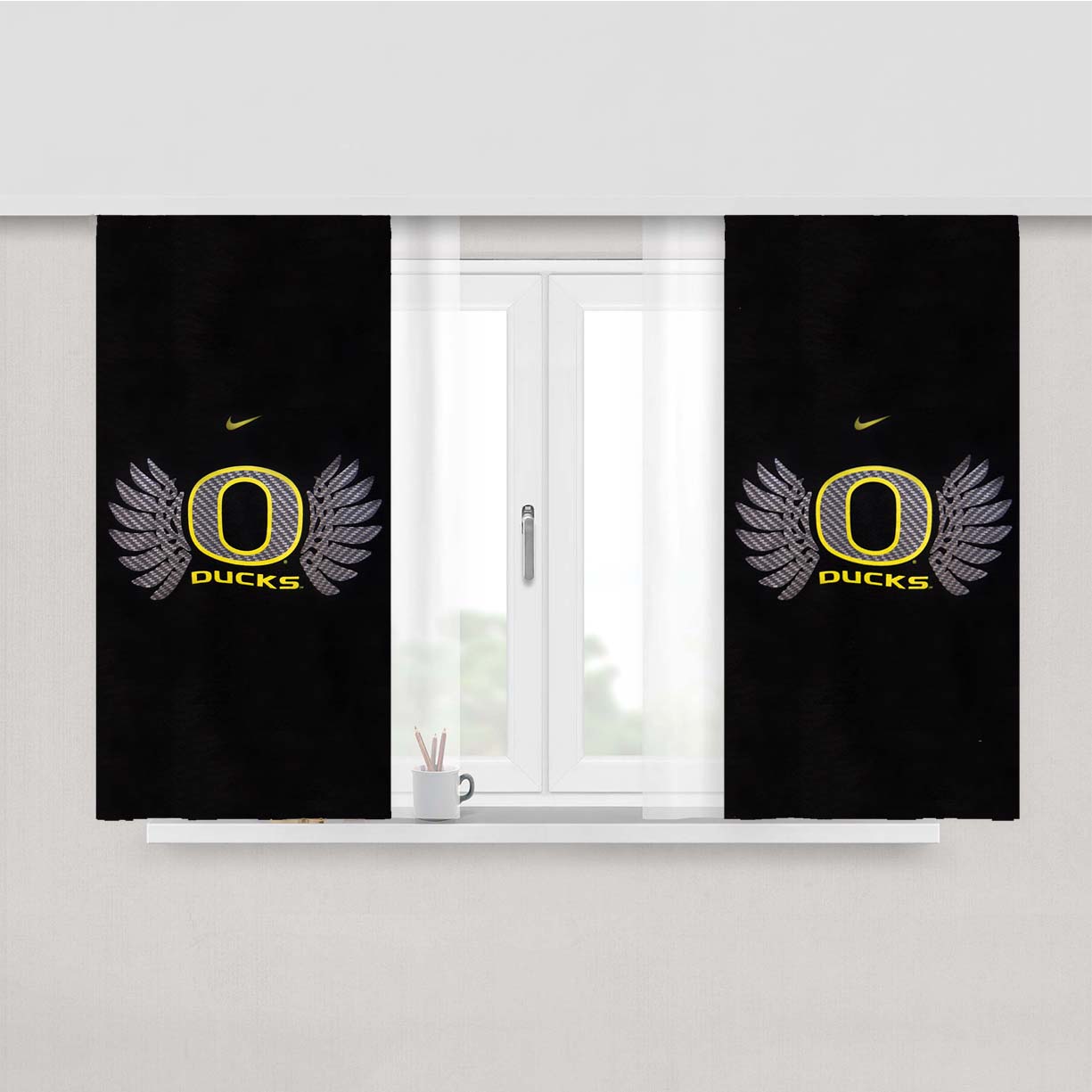 Oregon Pattern Peach Skin Window Curtains