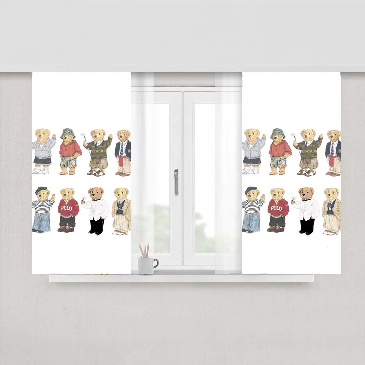 Original Bears Polo Ralph Lauren Peach Skin Window Curtains