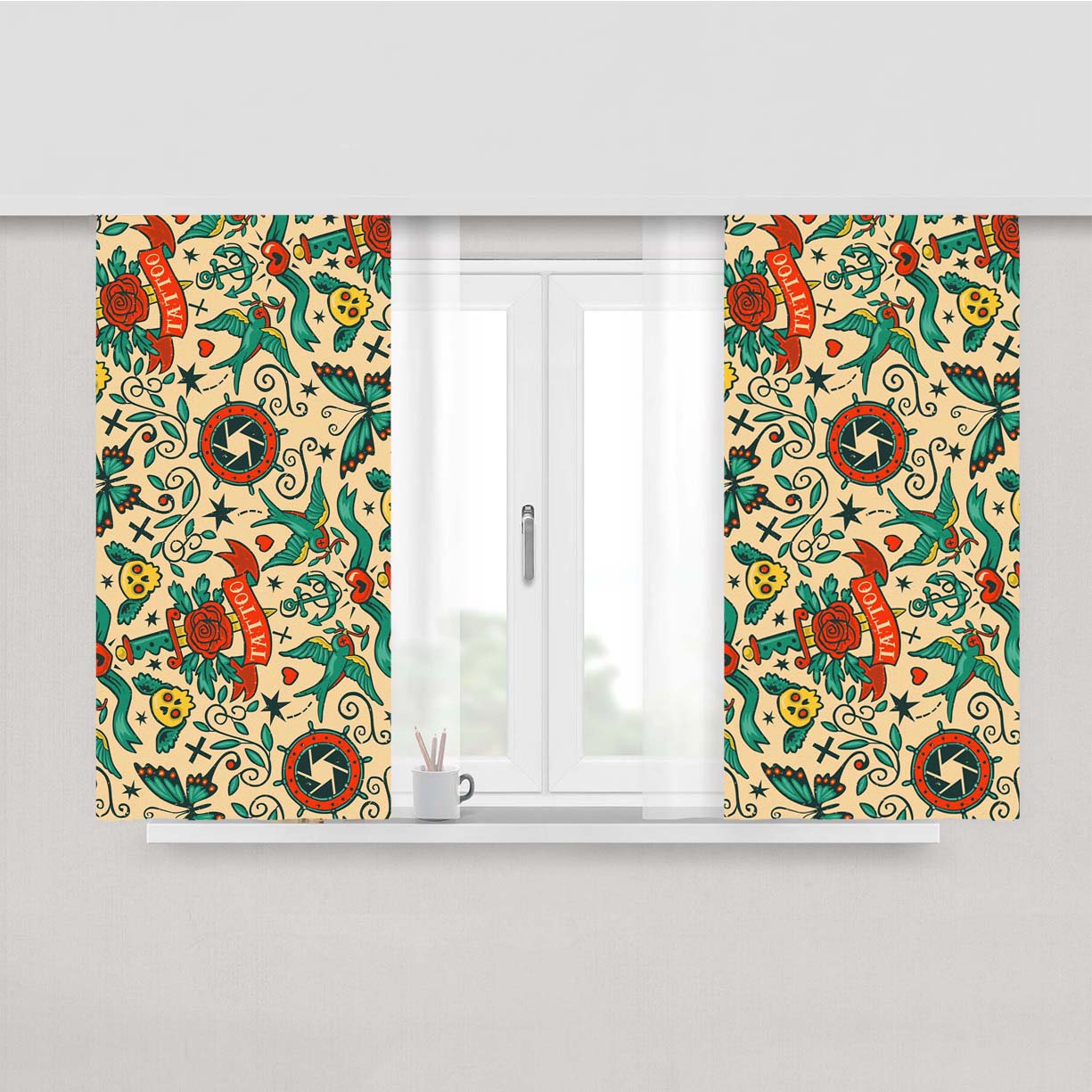 Pattern Peach Skin Window Curtains