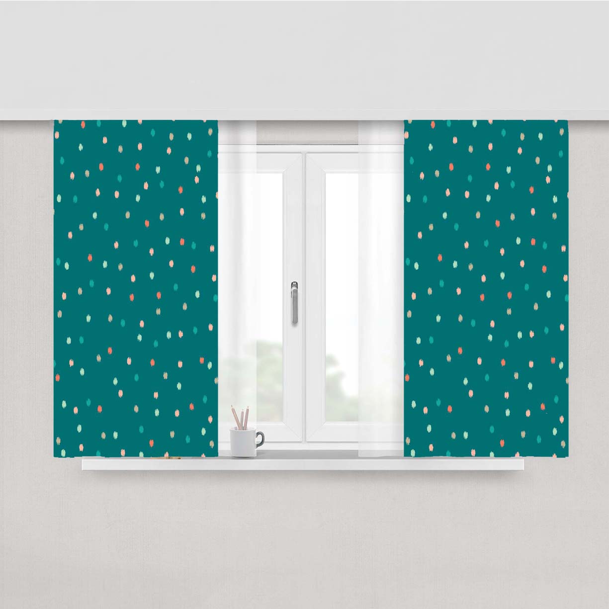 Pattern Tosqa Peach Skin Window Curtains