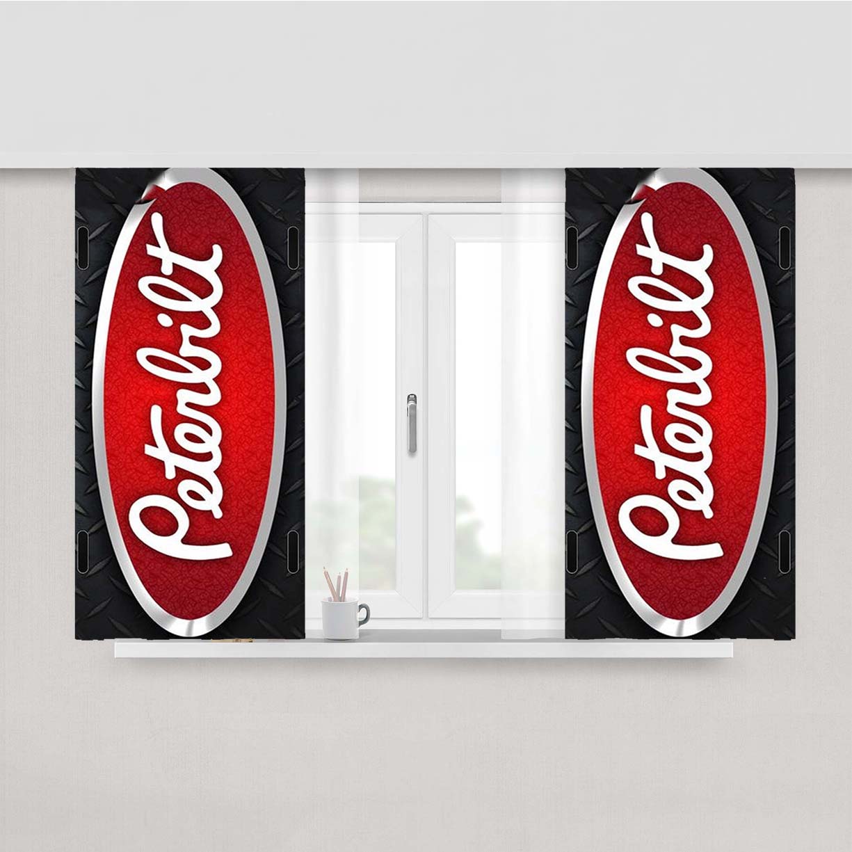 Peterbilt Peach Skin Window Curtains