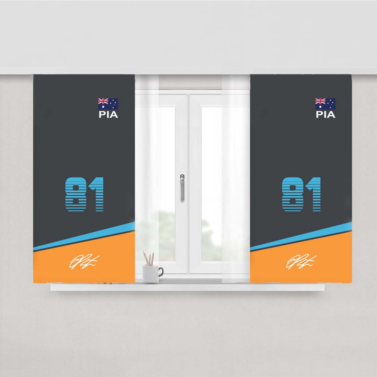 Piastri - F1 Peach Skin Window Curtains