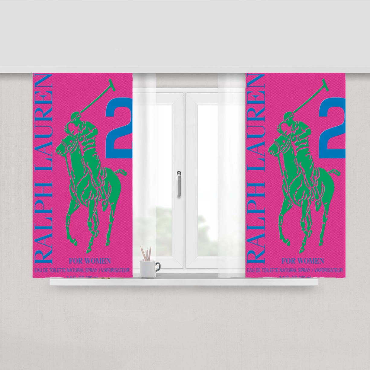 Polo Ralph Lauren Big Pony 2 Pink Parfume Peach Skin Window Curtains