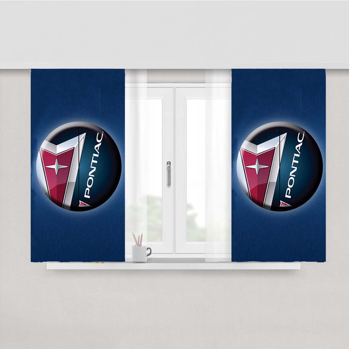 Pontiac Symbol Peach Skin Window Curtains