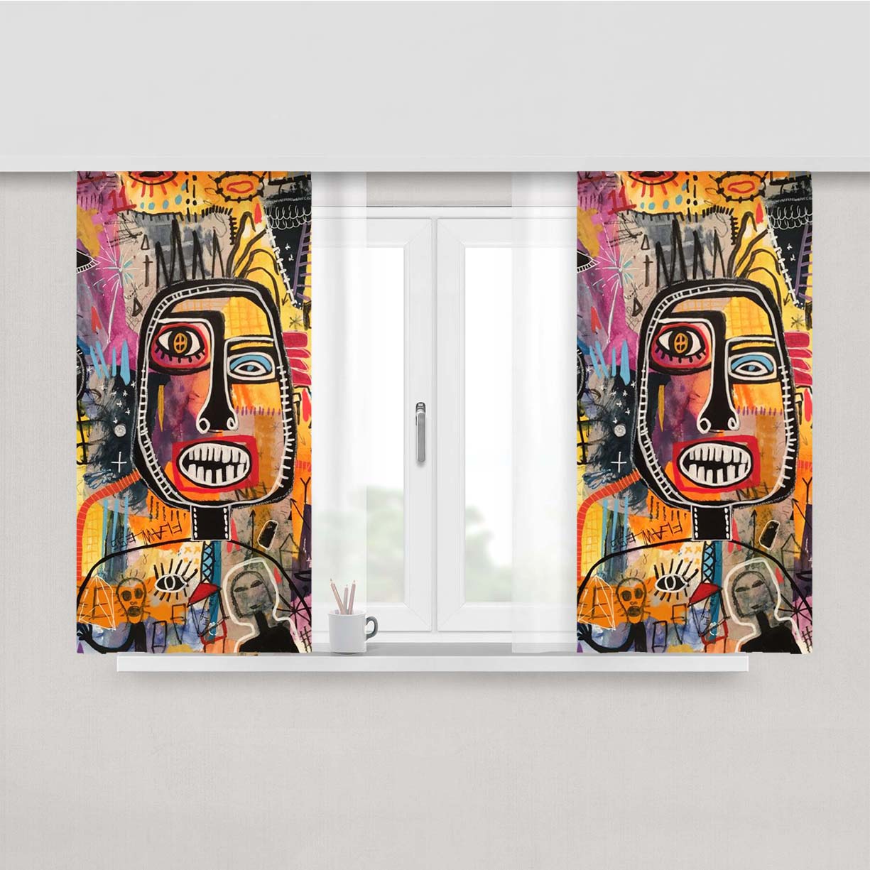 Pop Art Culture Pop Pattern Peach Skin Window Curtains