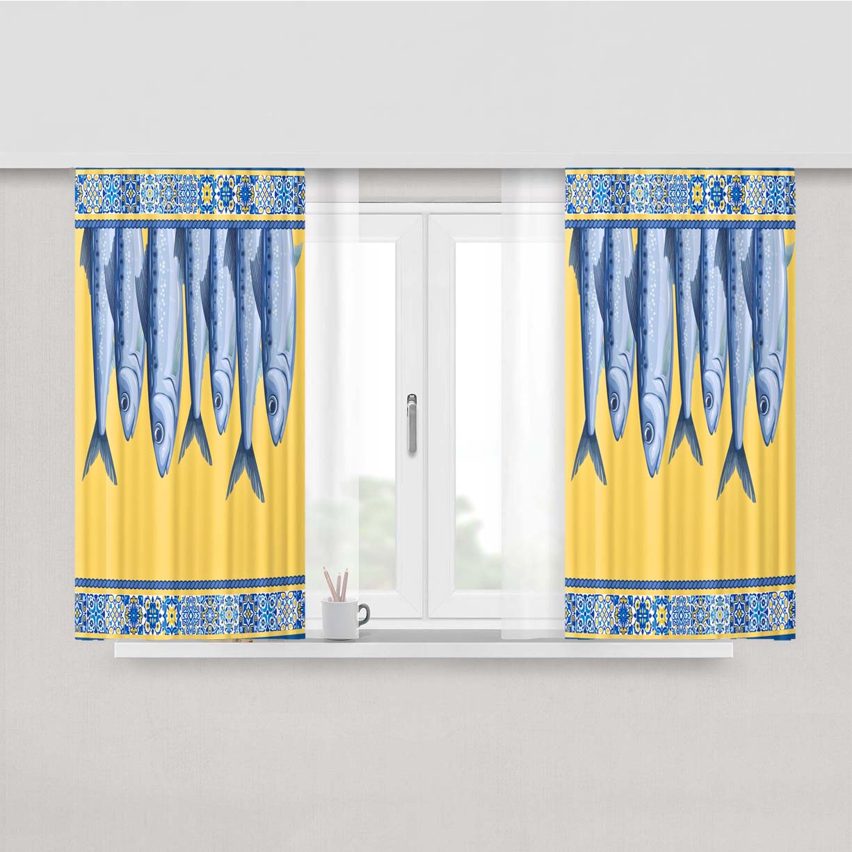 Portuguese Sardine Peach Skin Window Curtains