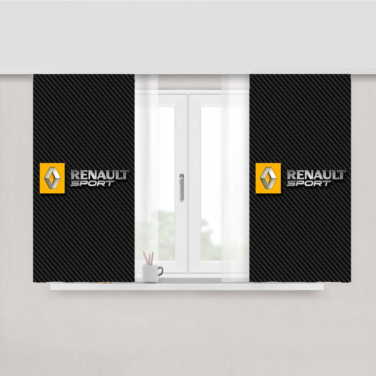 Renault Sport Carbon Fiber Peach Skin Window Curtains
