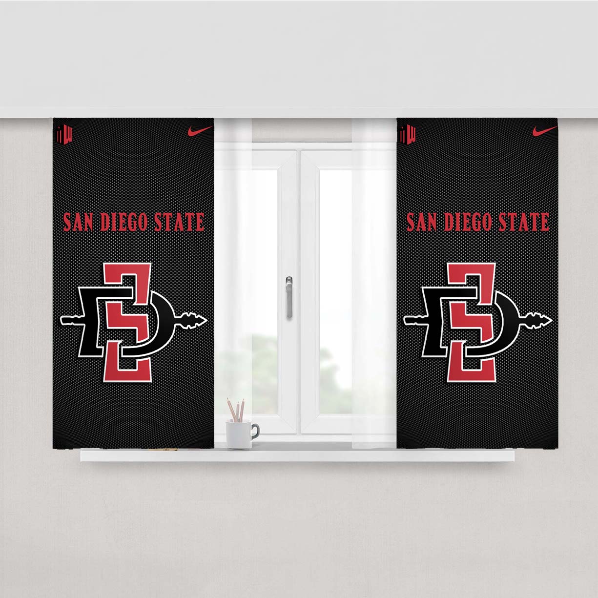 San Diego State Aztec Peach Skin Window Curtains
