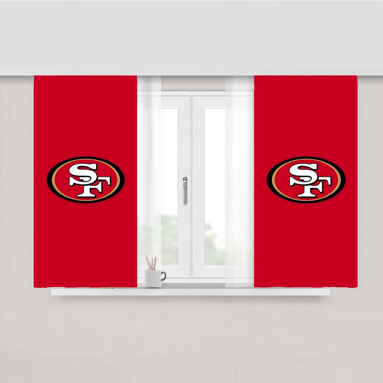 San Francisco 49Ers Sf Peach Skin Window Curtains
