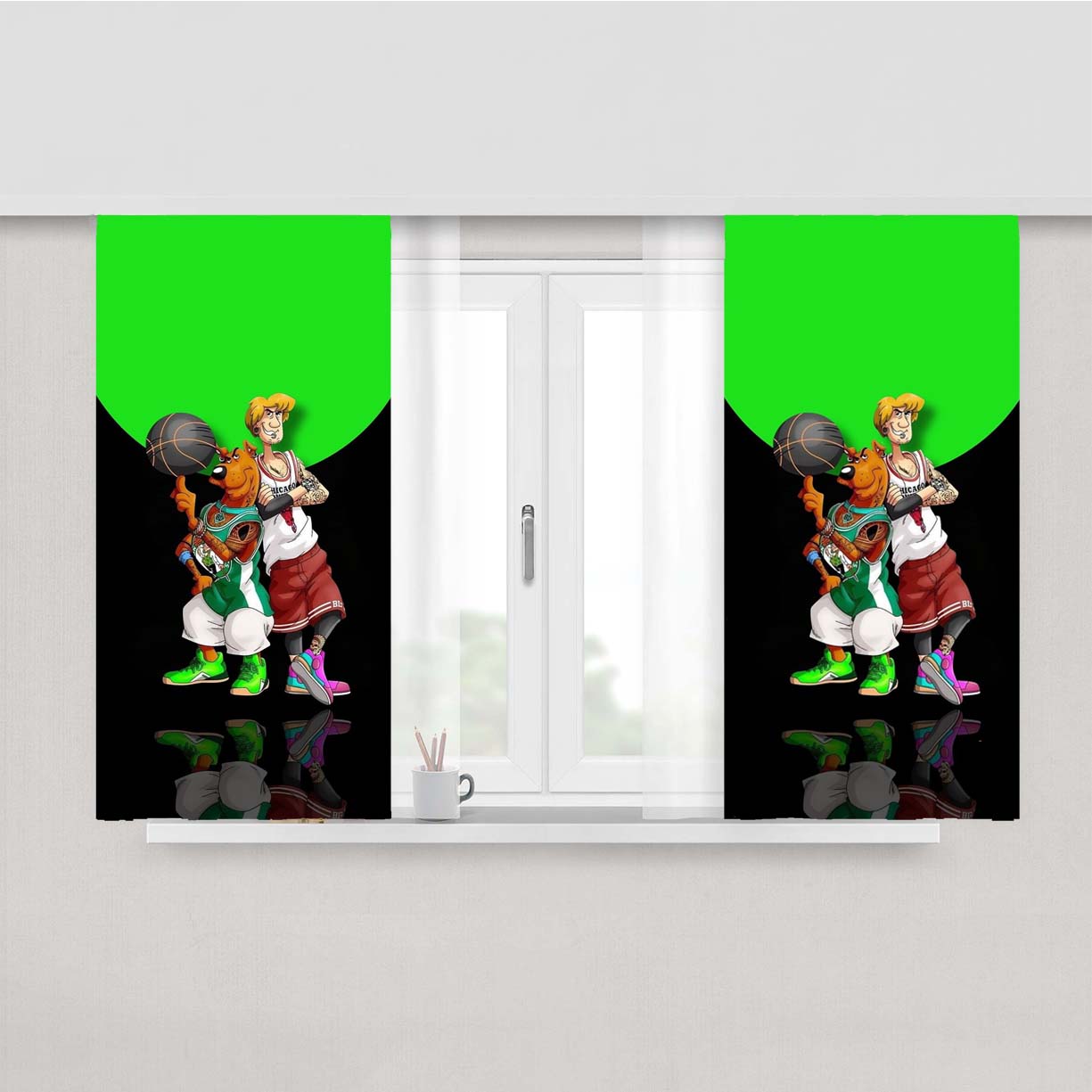 Scooby Doo Boston Celtic Peach Skin Window Curtains
