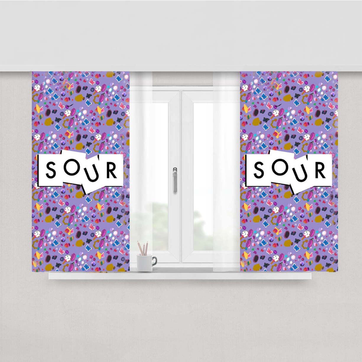 Sour Pattern - Olivia Peach Skin Window Curtains