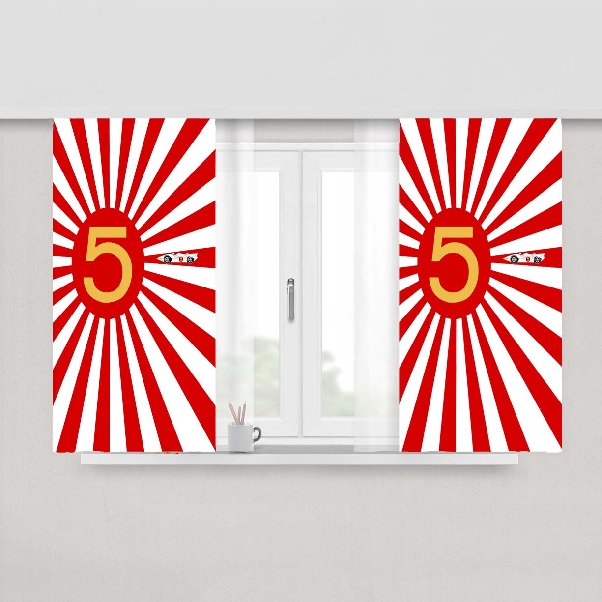 Speed Racer Peach Skin Window Curtains