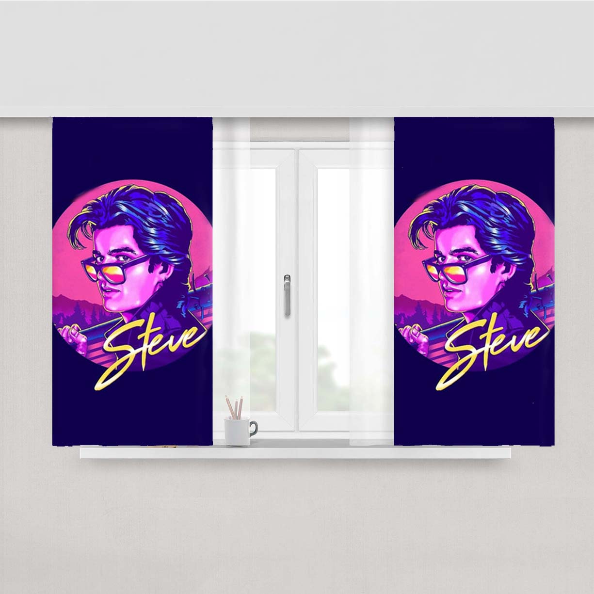 Steve Harrington Peach Skin Window Curtains