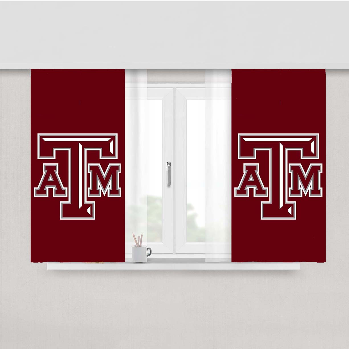 Texas A&M Rz 2 Peach Skin Window Curtains
