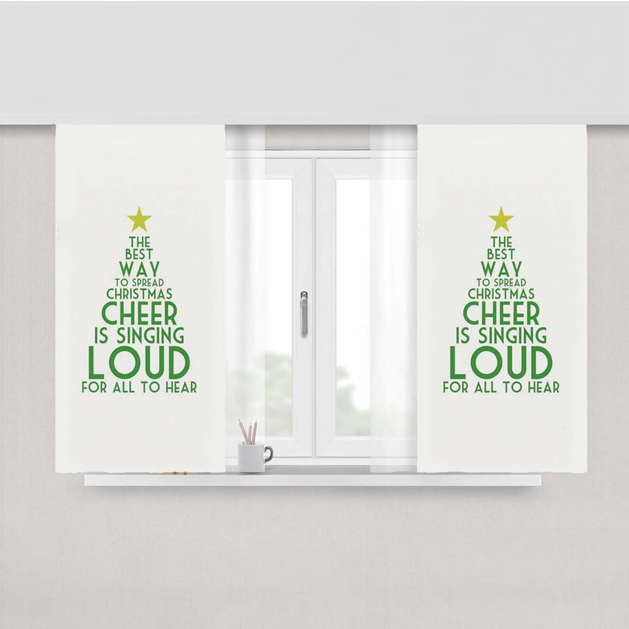 The Best Way To Spread Christmas Cheer - Elf Peach Skin Window Curtains