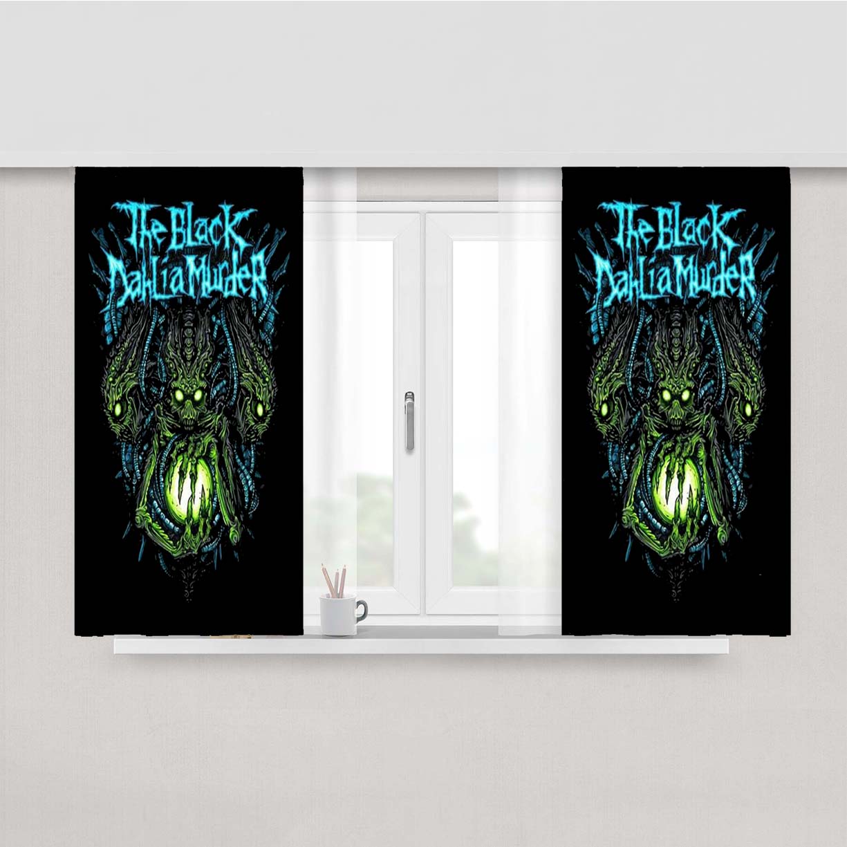 The Black Dahlia Murder Art Alien Peach Skin Window Curtains