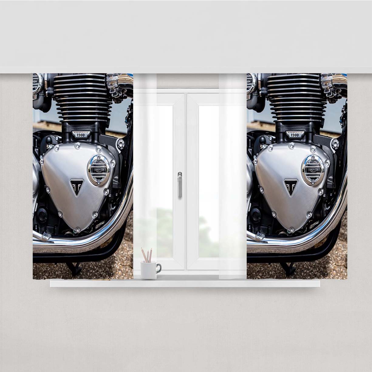 Triumph Bonneville Peach Skin Window Curtains