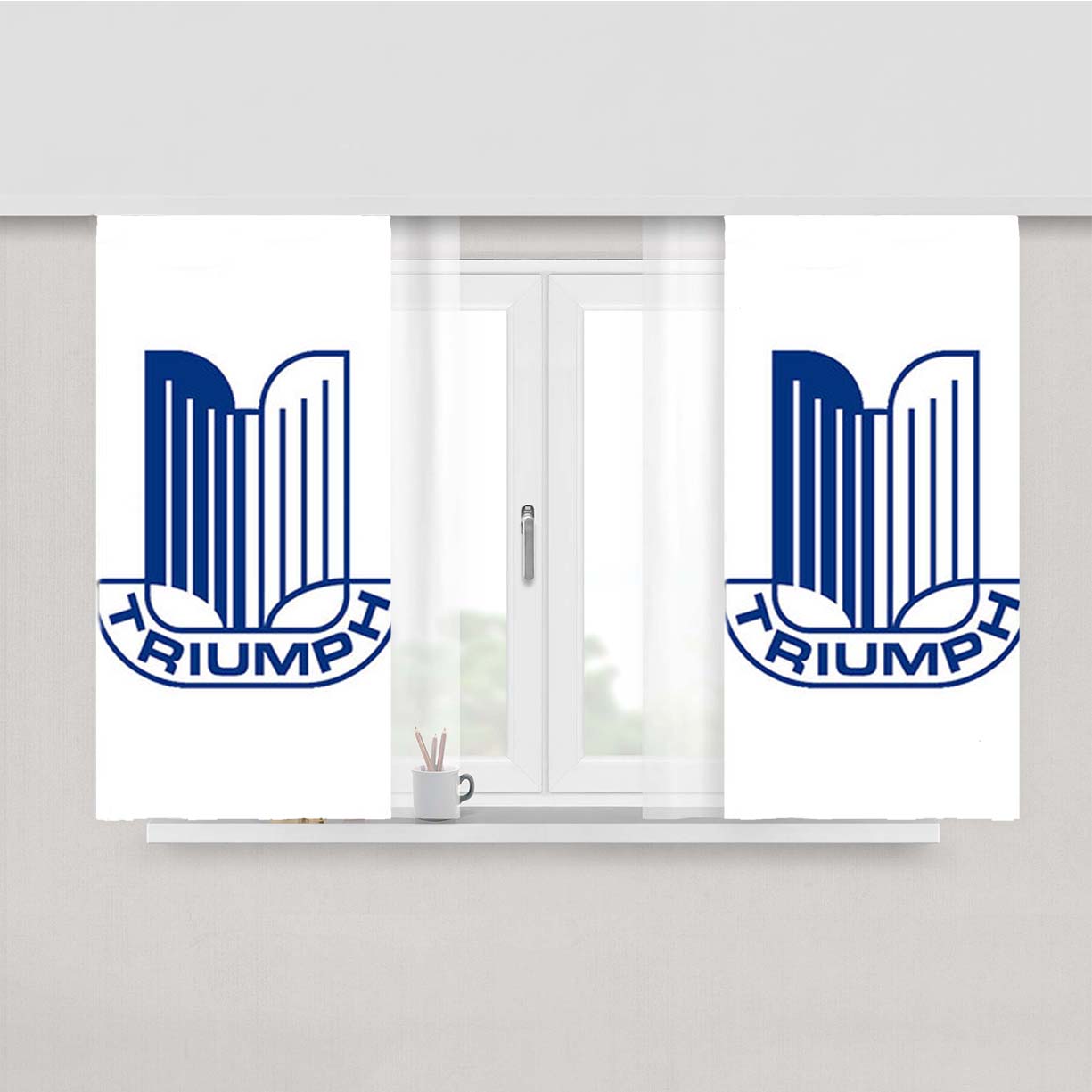 Triumph Logo Peach Skin Window Curtains