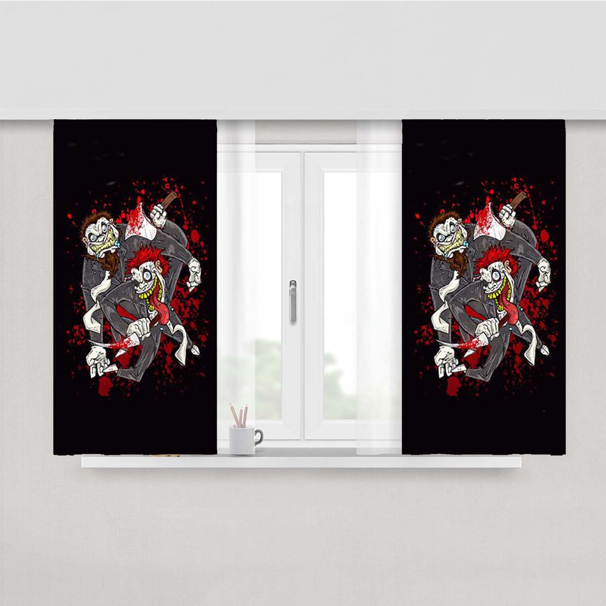 Twiztid Bloody Toons Peach Skin Window Curtains