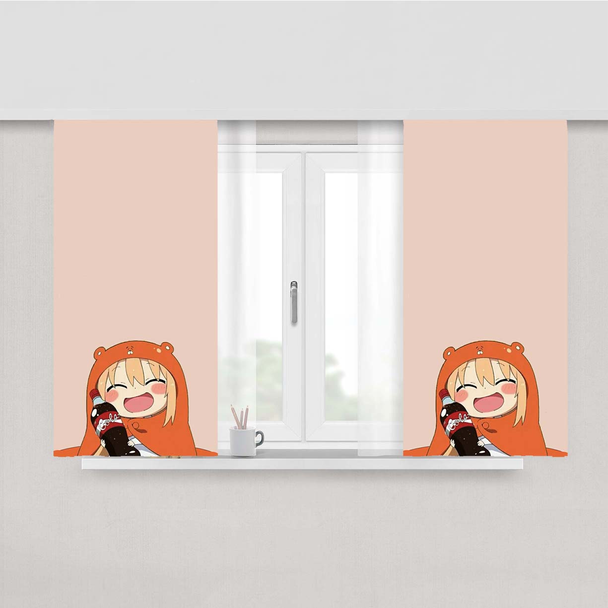 Umaru Doma Coca Cola Peach Skin Window Curtains
