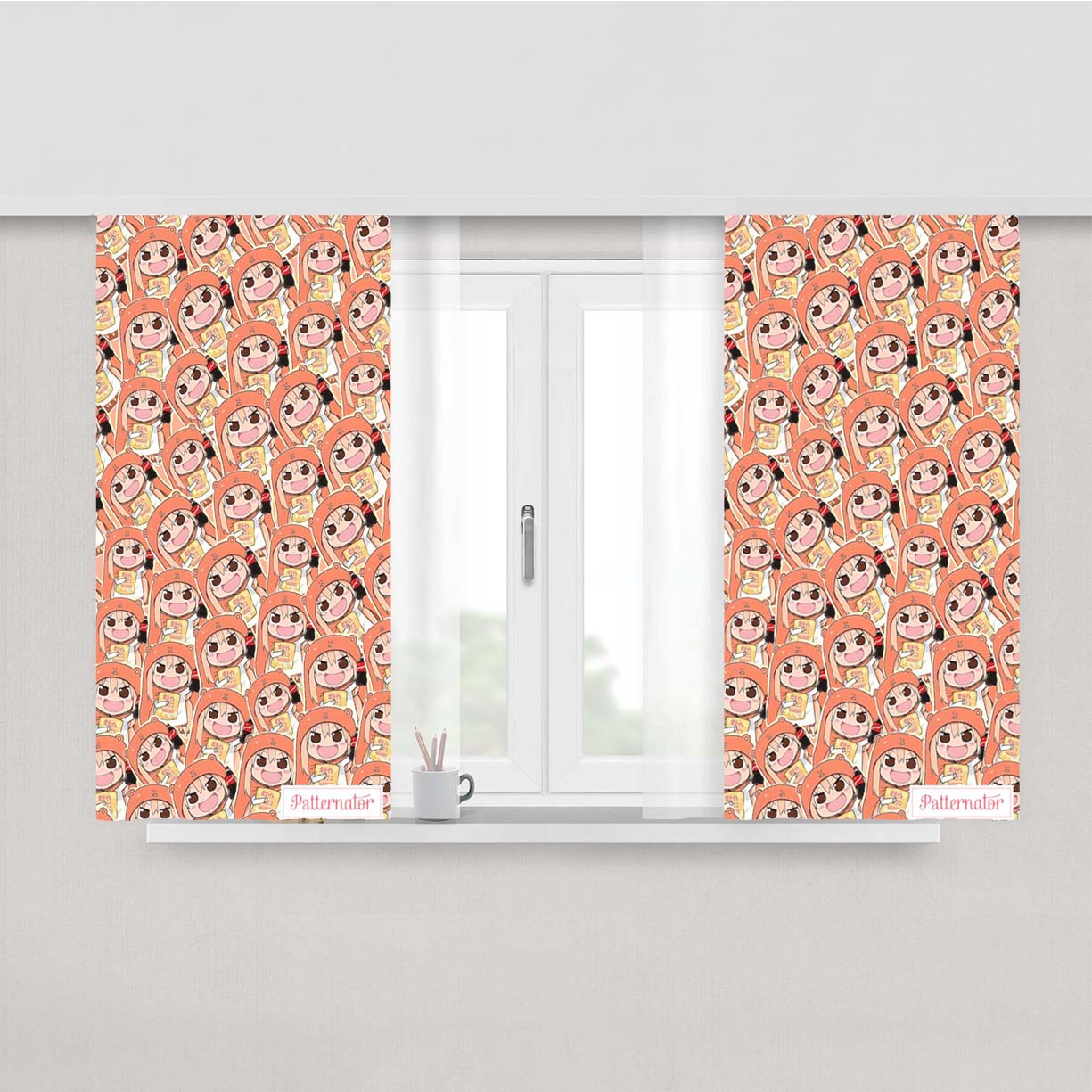 Umaru Pattern Peach Skin Window Curtains