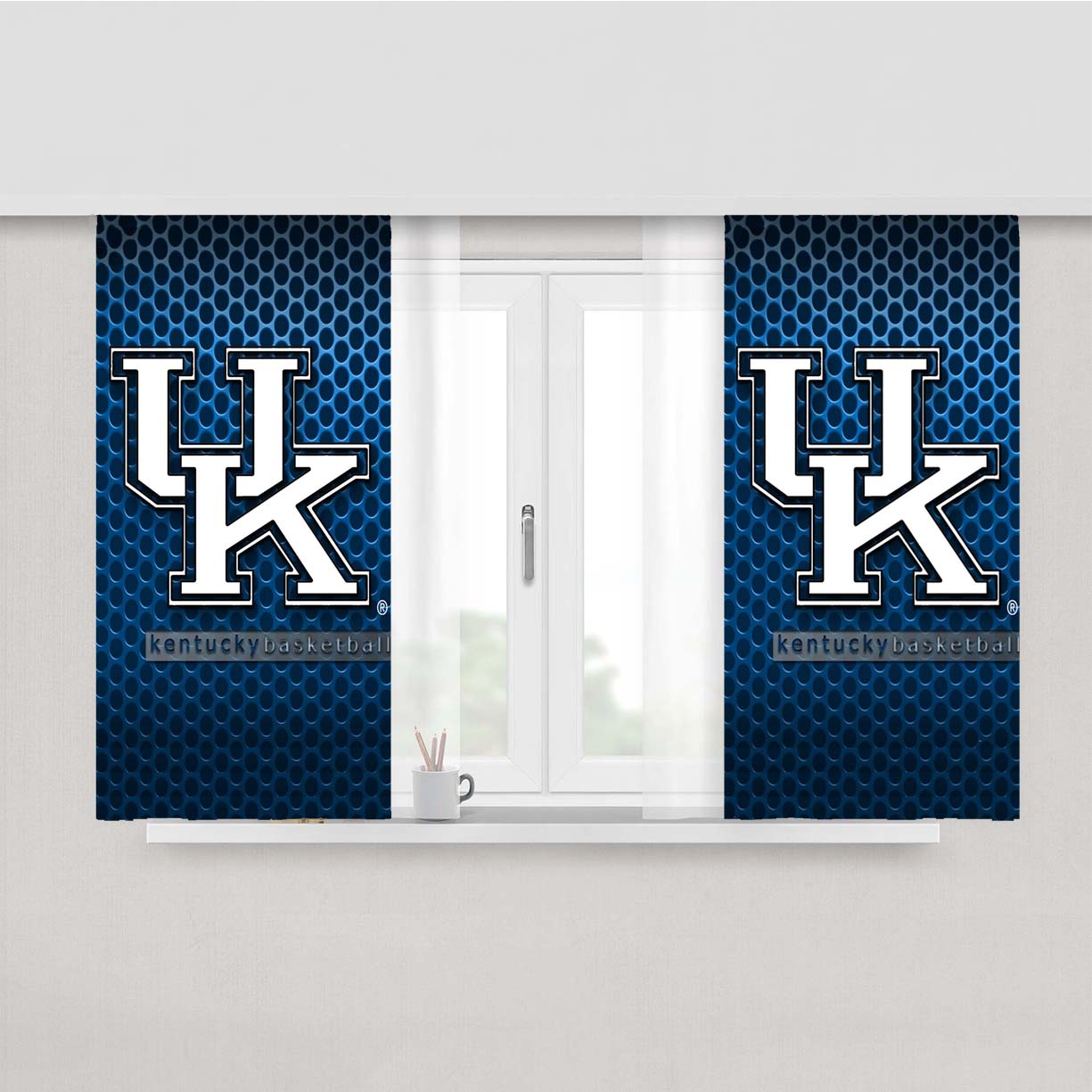 University Of Kentucky Basketball Peach Skin Window Curtains